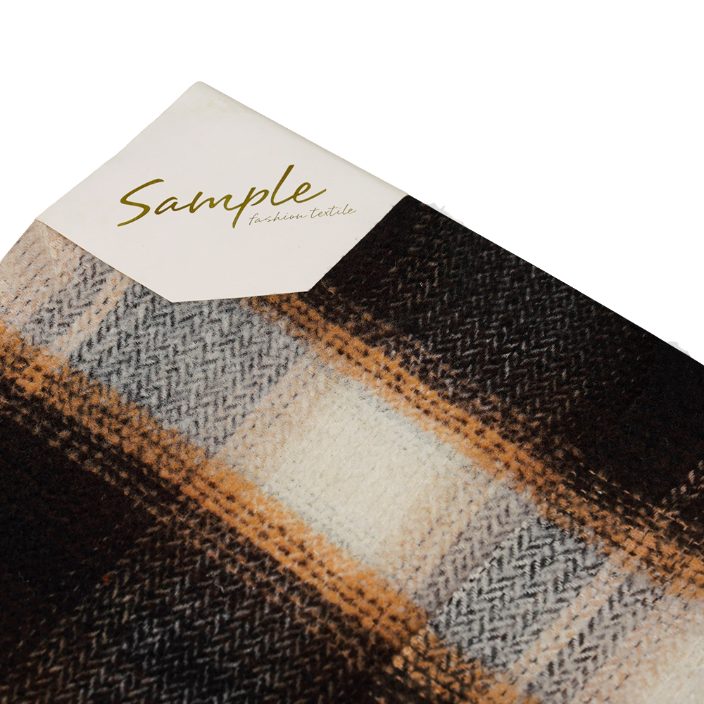 40% Ull, 60% Polyester, 540G/M, Svart och Vit, Circle Tweed Tyg, ML-8021071