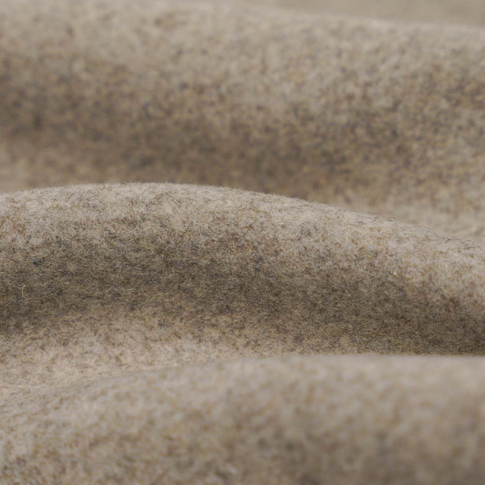 50% Ull, 40% Polyester, 10% Övriga Fiber,770G/M, Natural Light Bean Paste, Twill Melton Fabric, ML-0124-4425