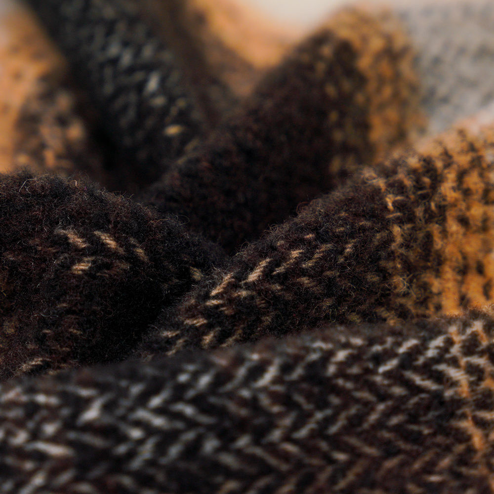 40% Ull, 60% Polyester, 540G/M, Svart och Vit, Circle Tweed Tyg, ML-8021071